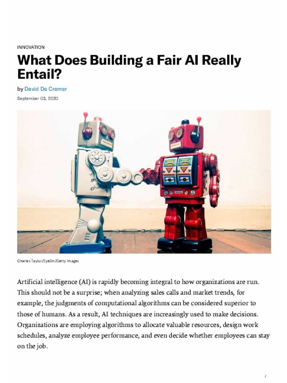 What Does Building a Fair AI Really Entail?