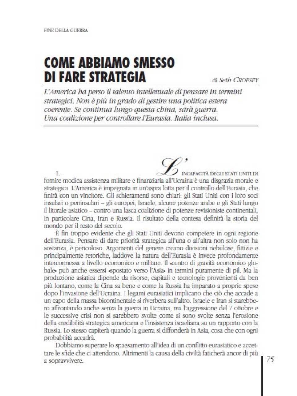TEHA LIVEVIA WEB
Ciascuno per sé, nessuno per tutti: prove di suicidio europeo