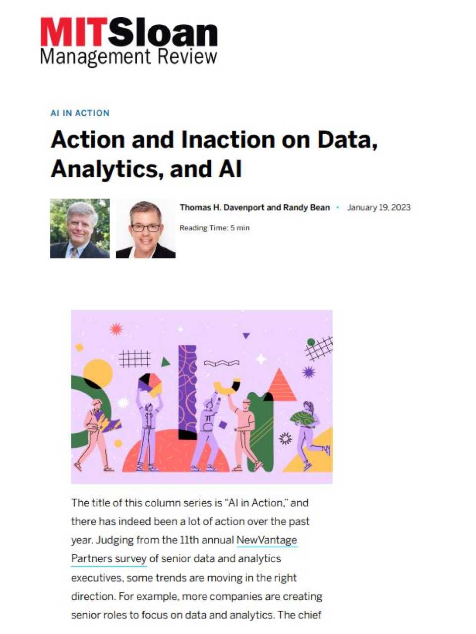 Action and inaction on data, analytics, and AI
