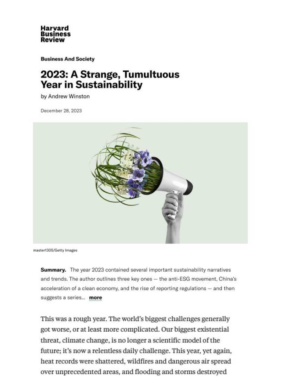 2023: A strange, tumultuous year in sustainability