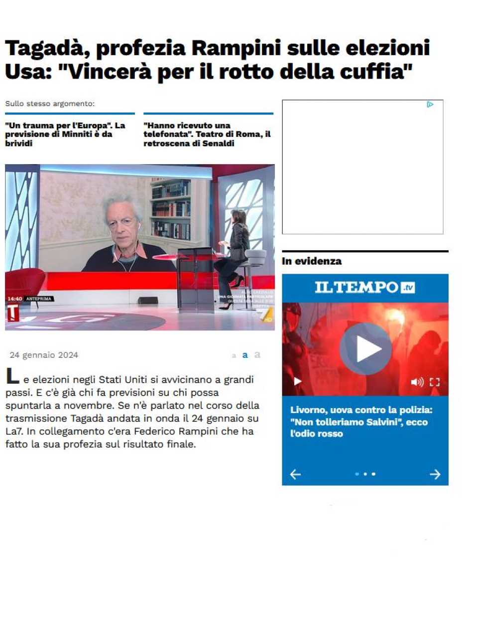 Tagadà, profezia Rampini sulle elezioni Usa: Vincerà per il rotto della cuffia