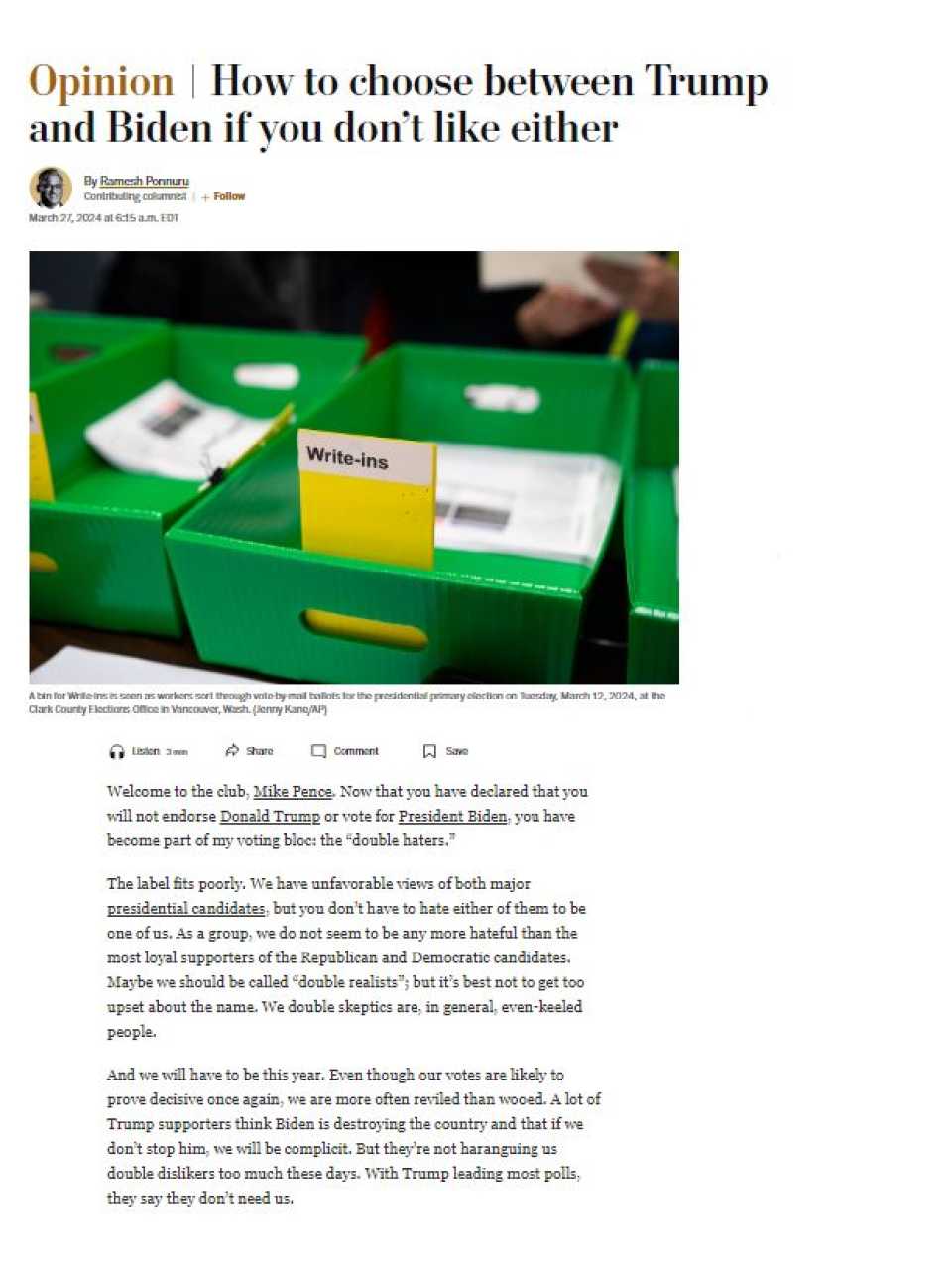 How to choose between Trump and Biden if you don’t like either