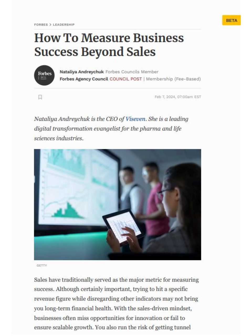 How to measure business success beyond sales