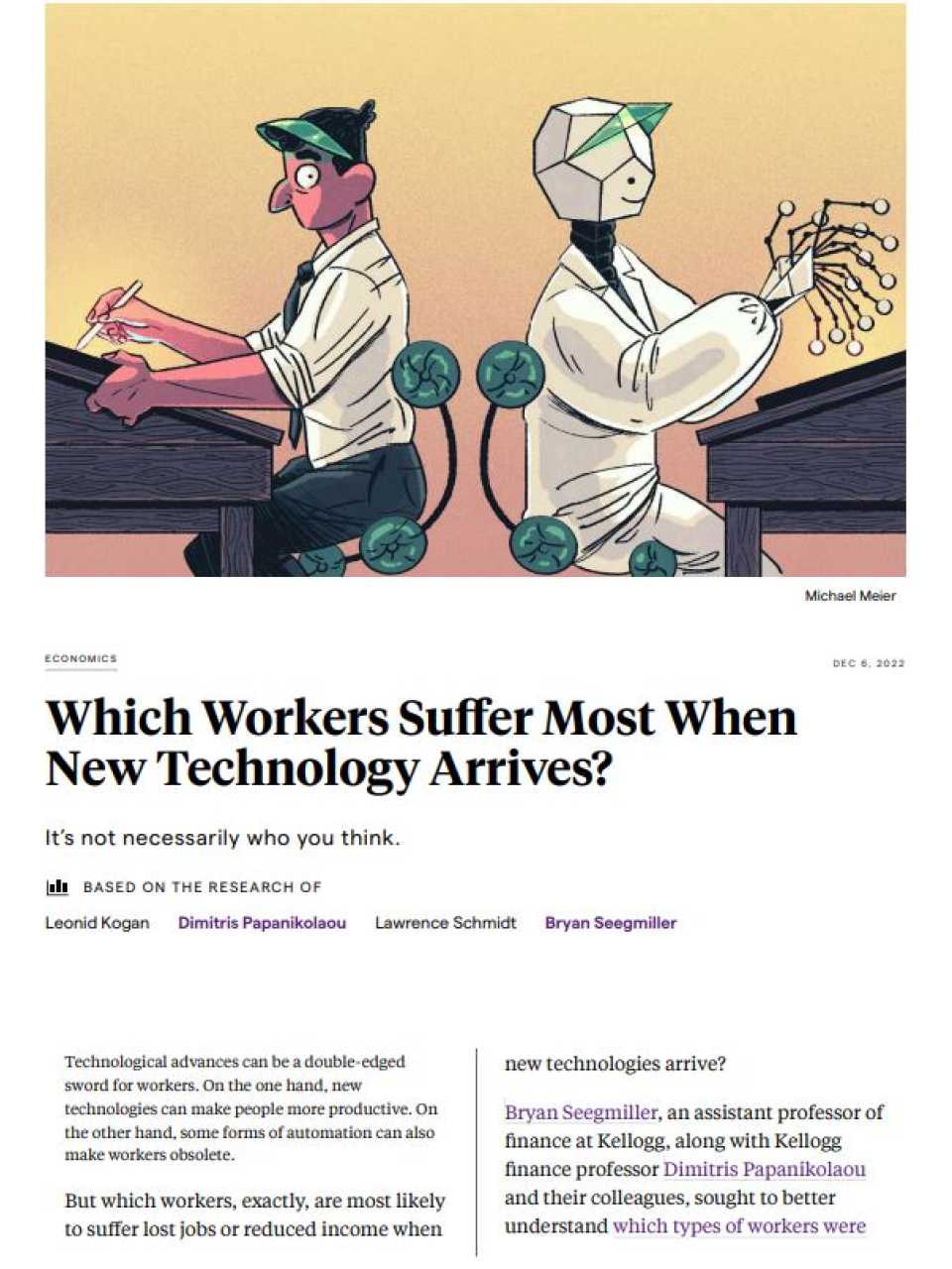 Which workers suffer most when new technology arrives?
