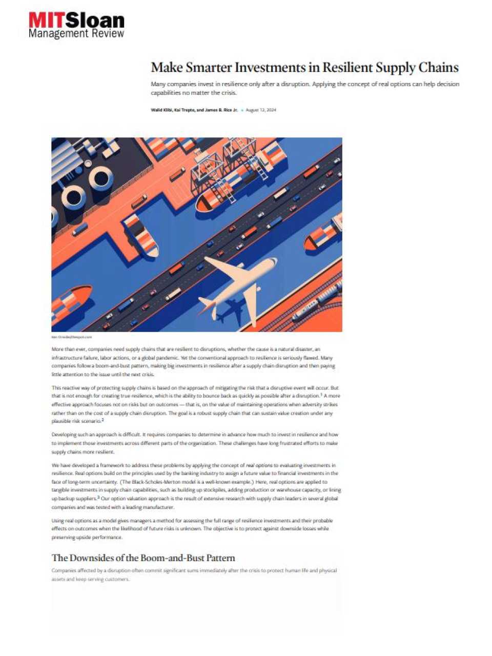 Make Smarter Investments in Resilient Supply Chains