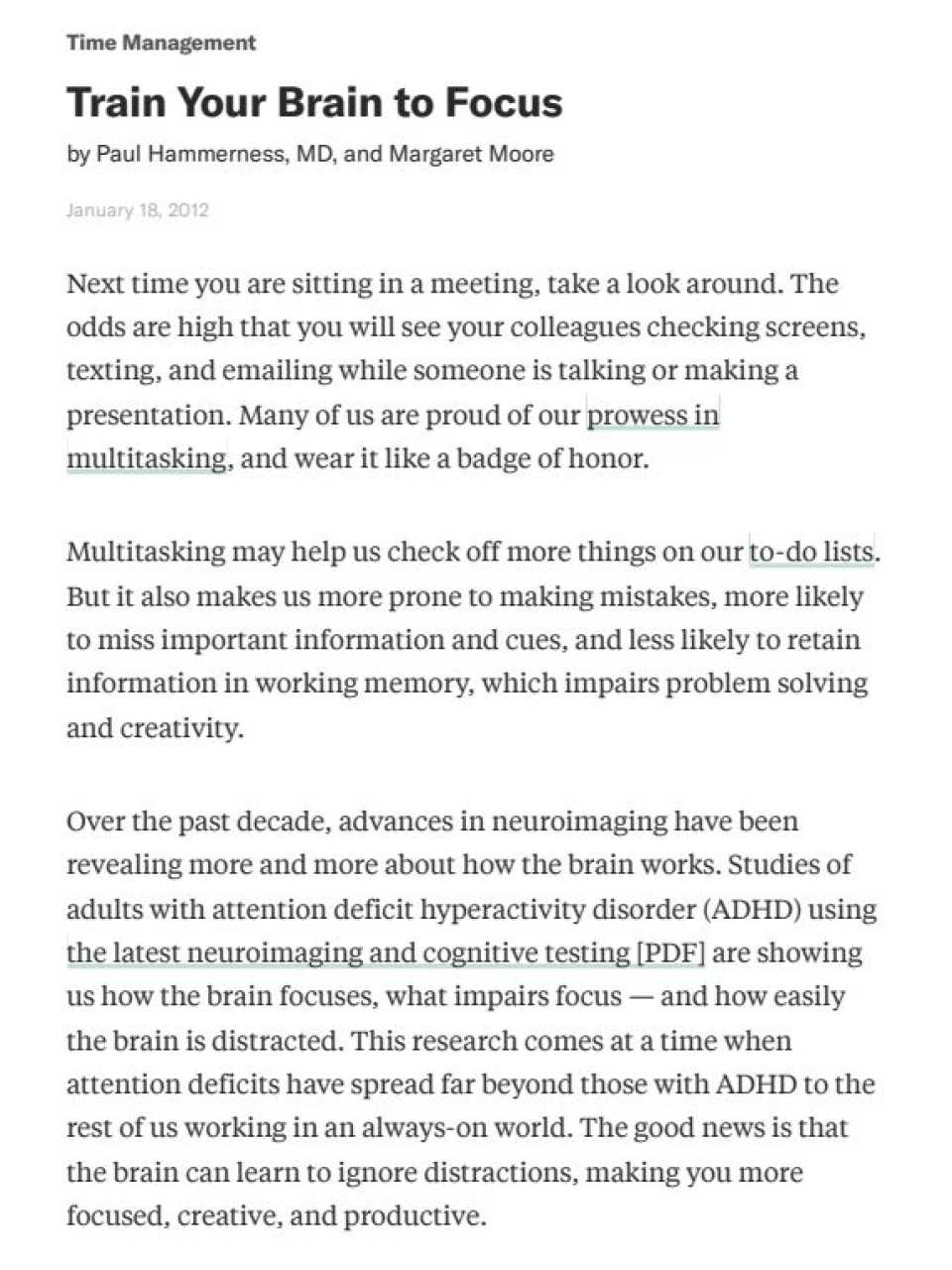 TEHA MANAGEMENT (*)IN PERSON AND VIA WEB
Focus: enhance concentration to improve your performance