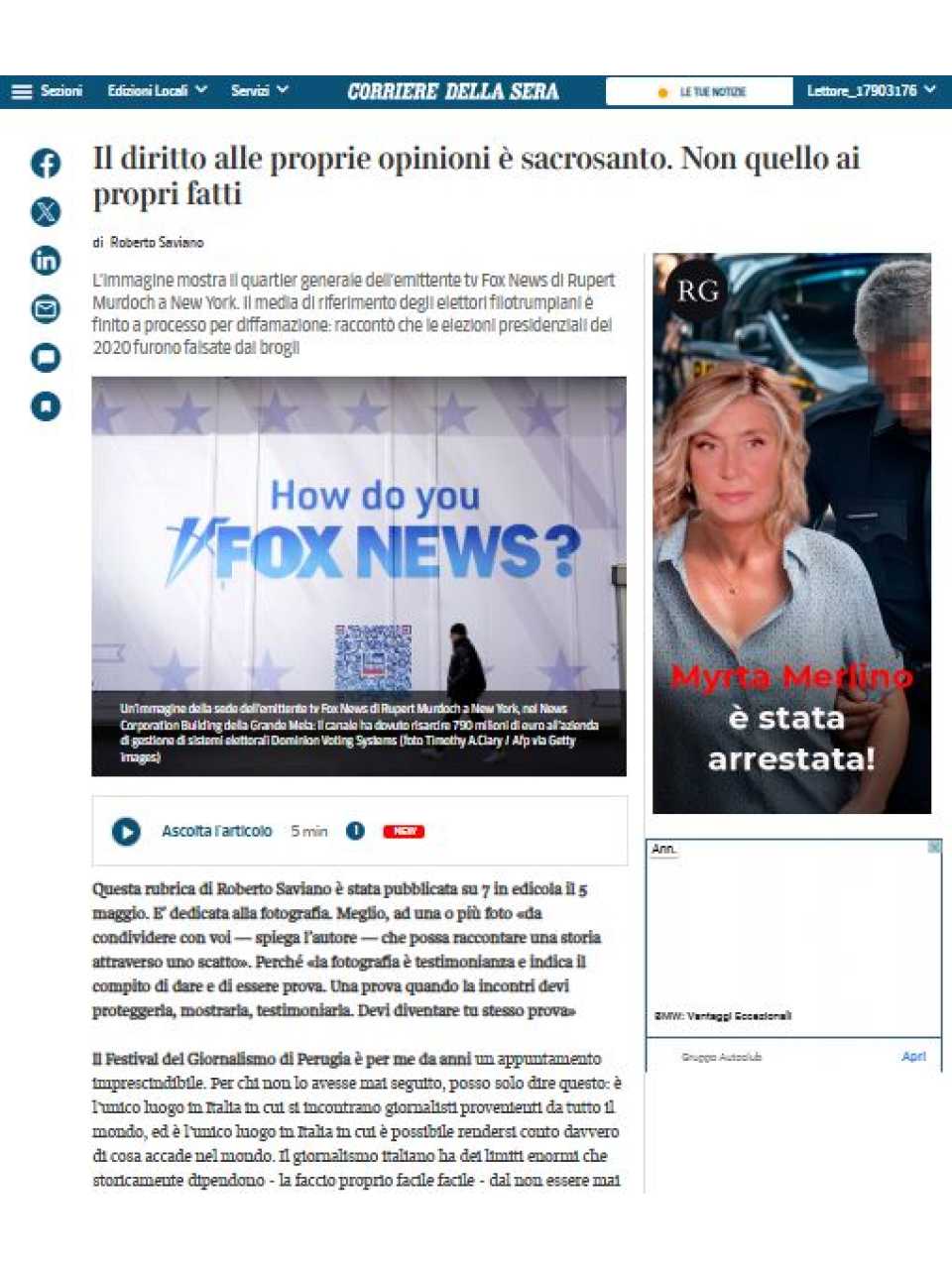 AGGIORNAMENTO PERMANENTEIN PERSON AND VIA WEB
Too fast, too superficial: how speed and banality win by destroying quality and critical thinking. Meeting with Roberto Saviano (with networking lunch)