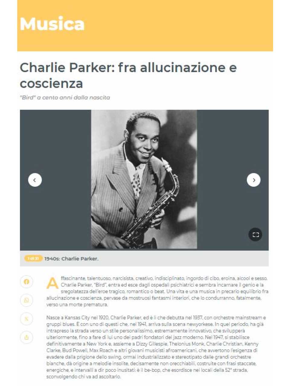 TEHA LIVEVIA WEB
Spunti di management dai grandi della musica: Charlie Parker, l’inventore