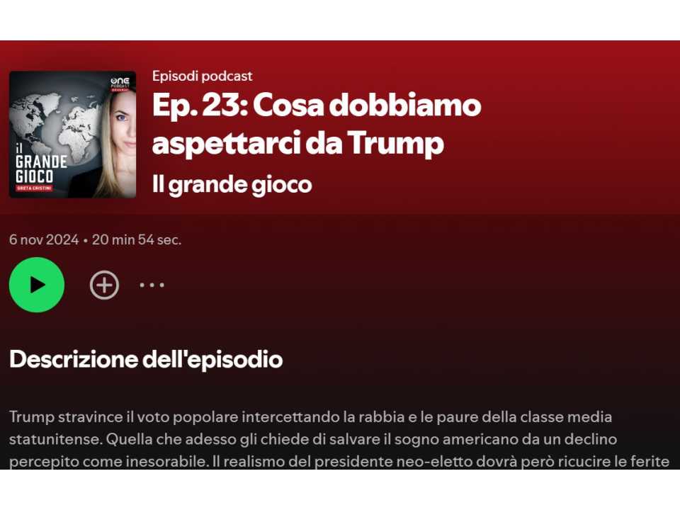 Il grande gioco - Podcast. Ep. 23: Cosa dobbiamo aspettarci da Trump