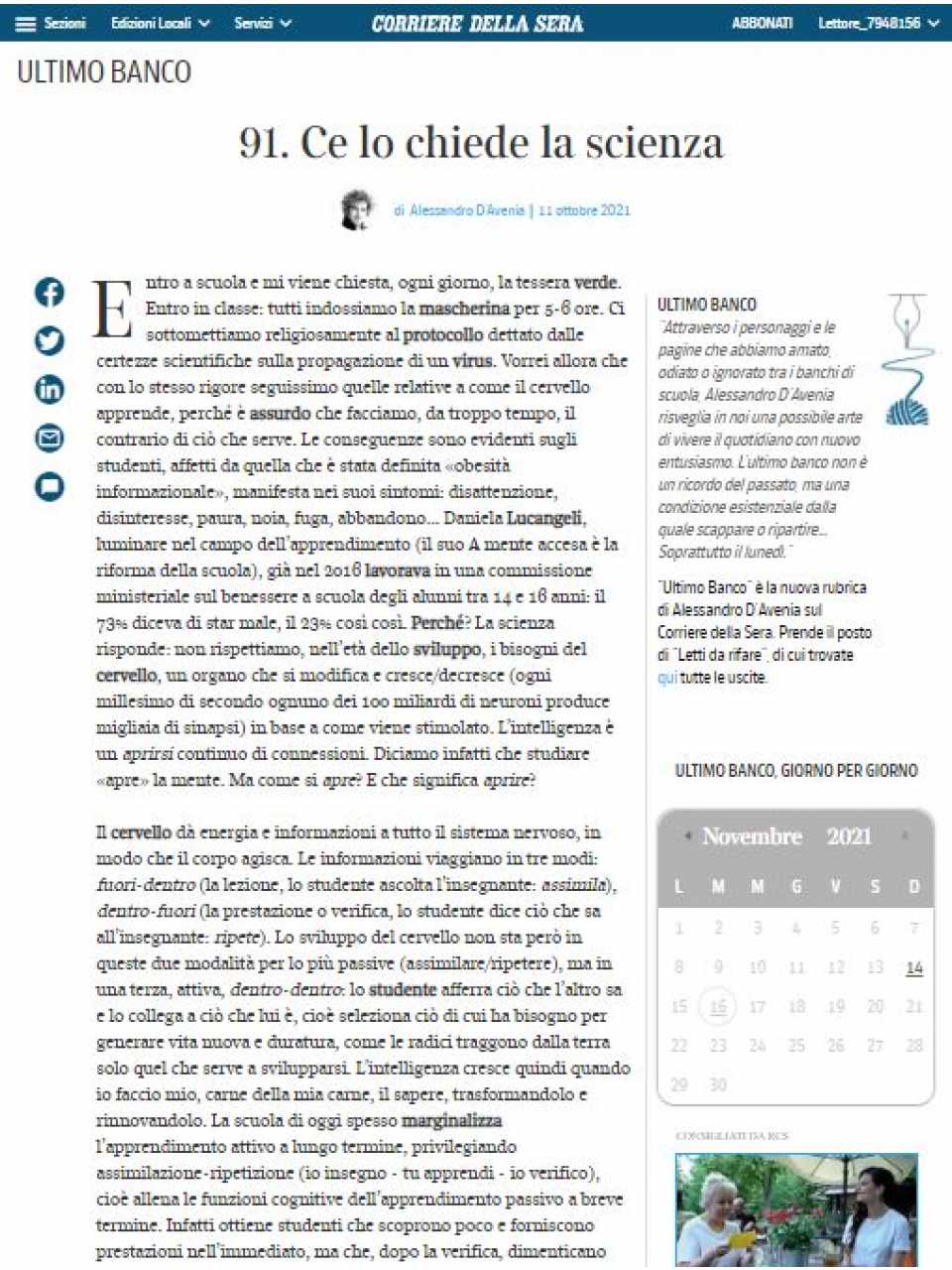 AGGIORNAMENTO PERMANENTEIN PRESENZA
Serata di fine anno.
Incontro con Alessandro D'Avenia: i ragazzi sono alieni.
Perché educare oggi è più difficile ma più entusiasmante di andare su Marte