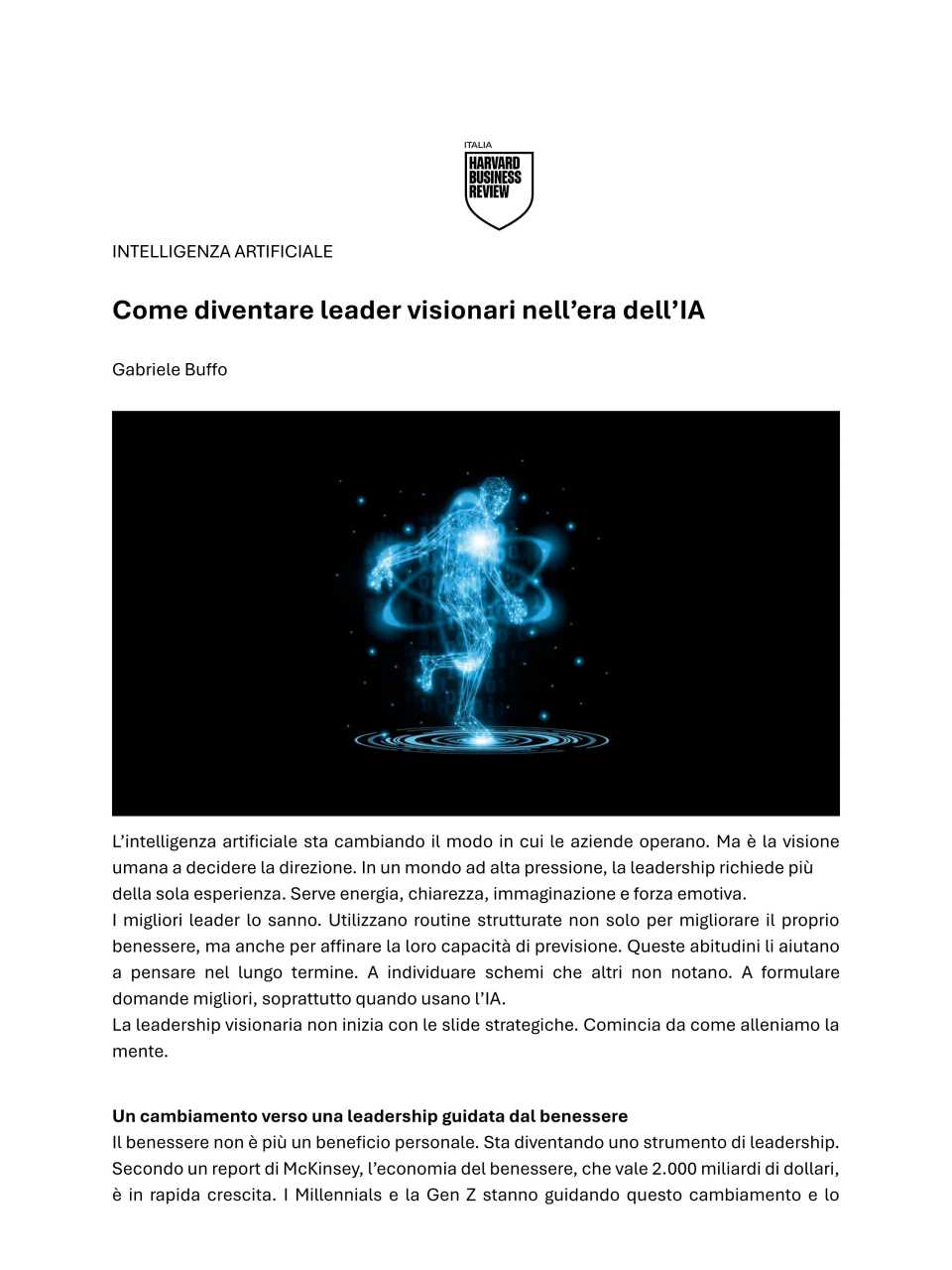 AGGIORNAMENTO PERMANENTEIN PRESENZA
Come evolverà la leadership nell’era dell’IA e come prepararsi ora (con visita al Viola Park e pranzo di networking)