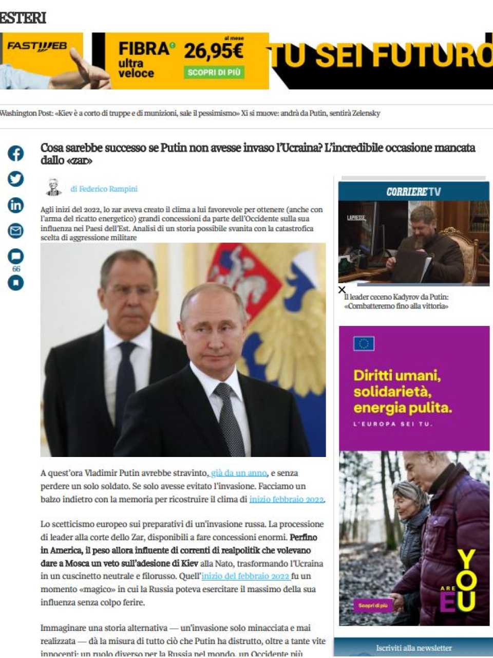 Cosa sarebbe successo se Putin non avesse invaso l’Ucraina? L’incredibile occasione mancata dallo «zar»