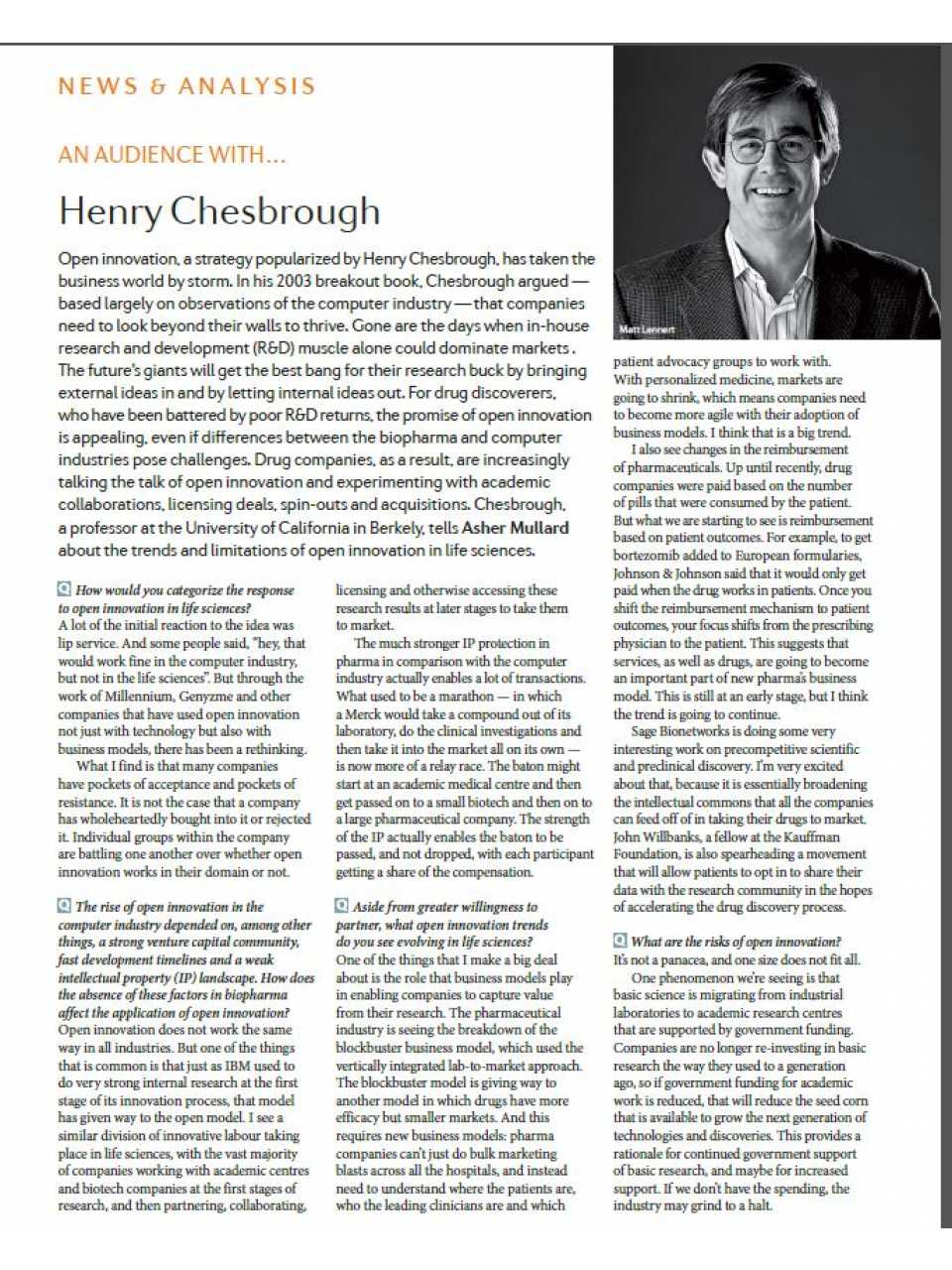 An audience with Henry Chesbrough