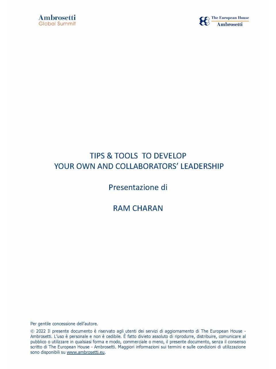 Tips & Tools to develop your own and collaborators' leadership
