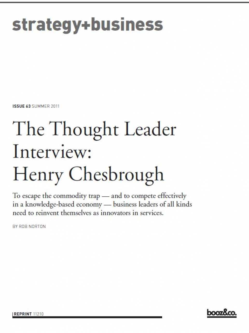 The Thought Leader Interview: Henry Chesbrough