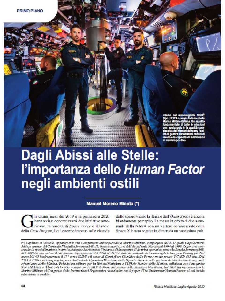 Dagli abissi alle stelle: l’importanza dello Human Factor negli ambienti ostili 