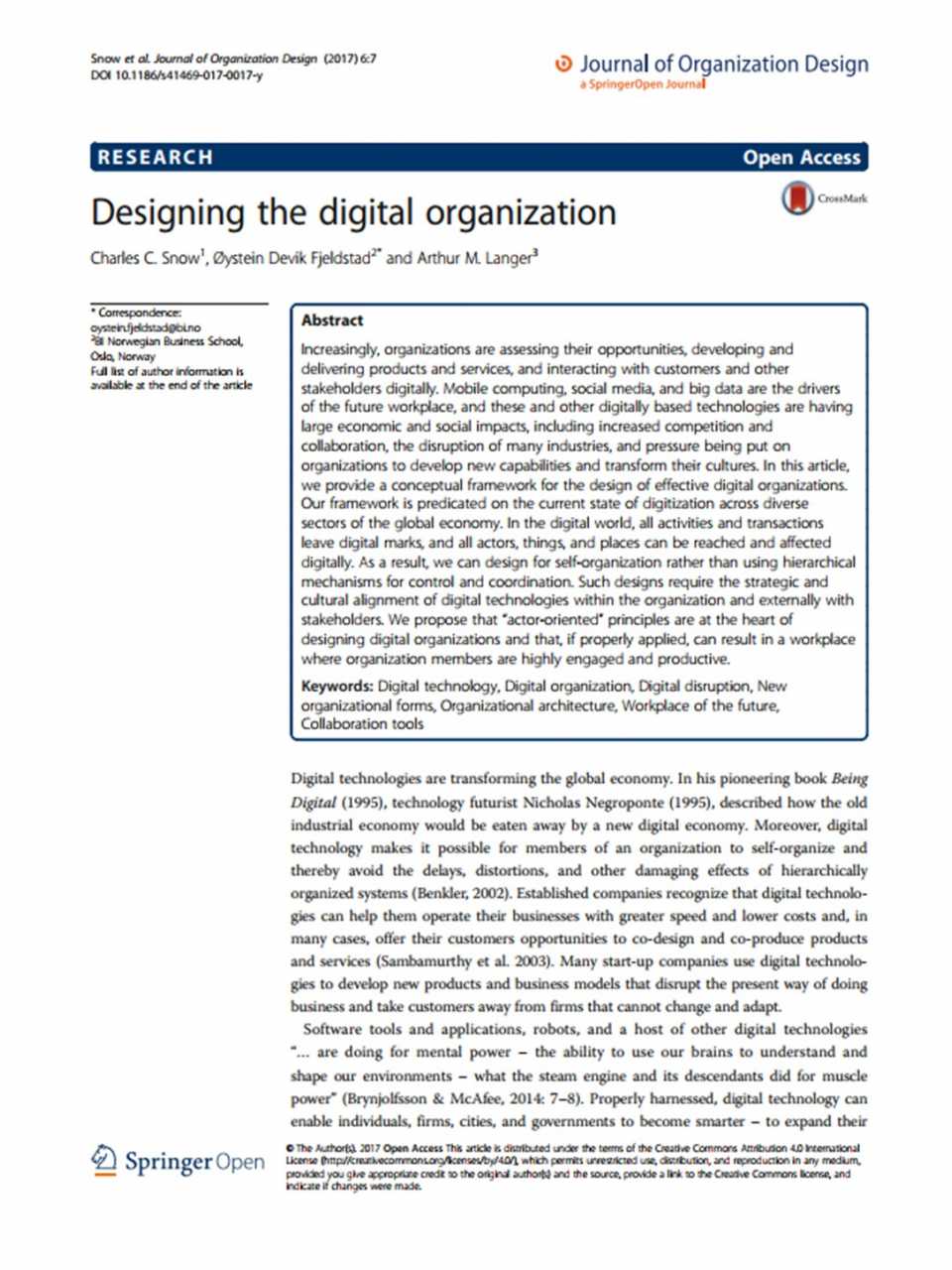 Designing the Digital Organization