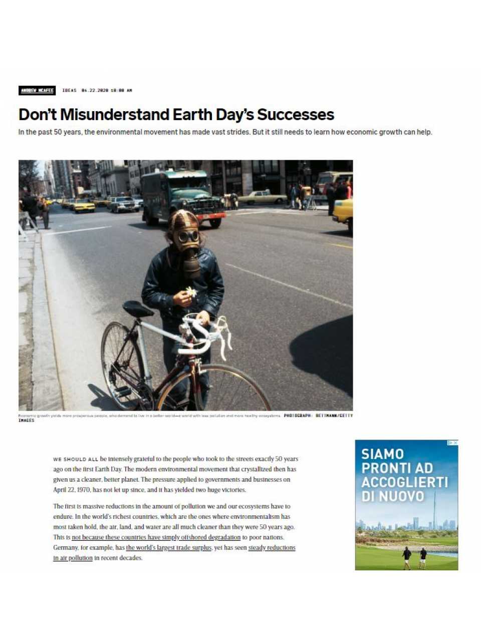 Don't Misunderstand Earth Day's Successes