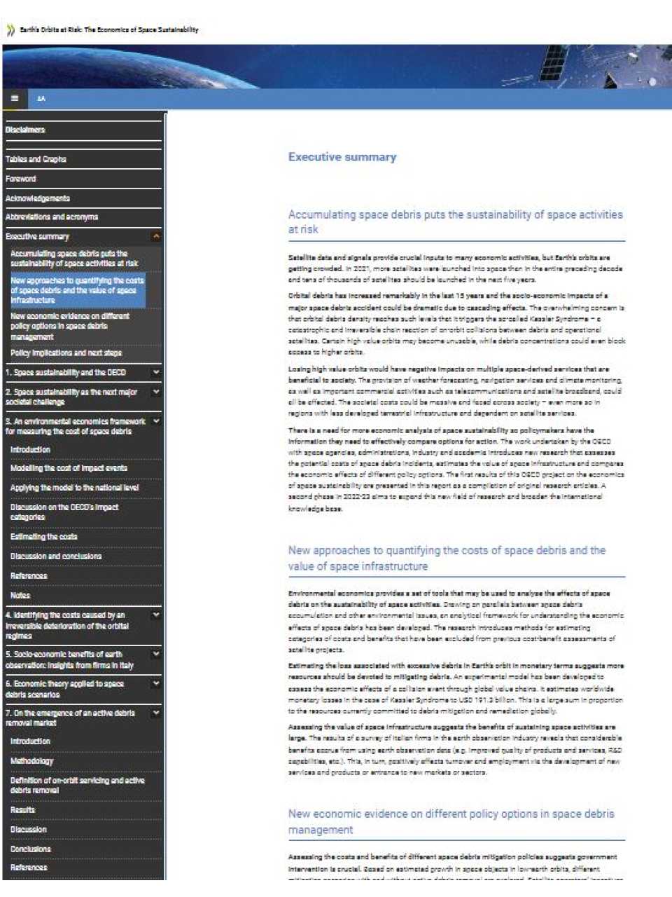 Earth’s orbits at risk: the economics of space sustainability - Executive summary