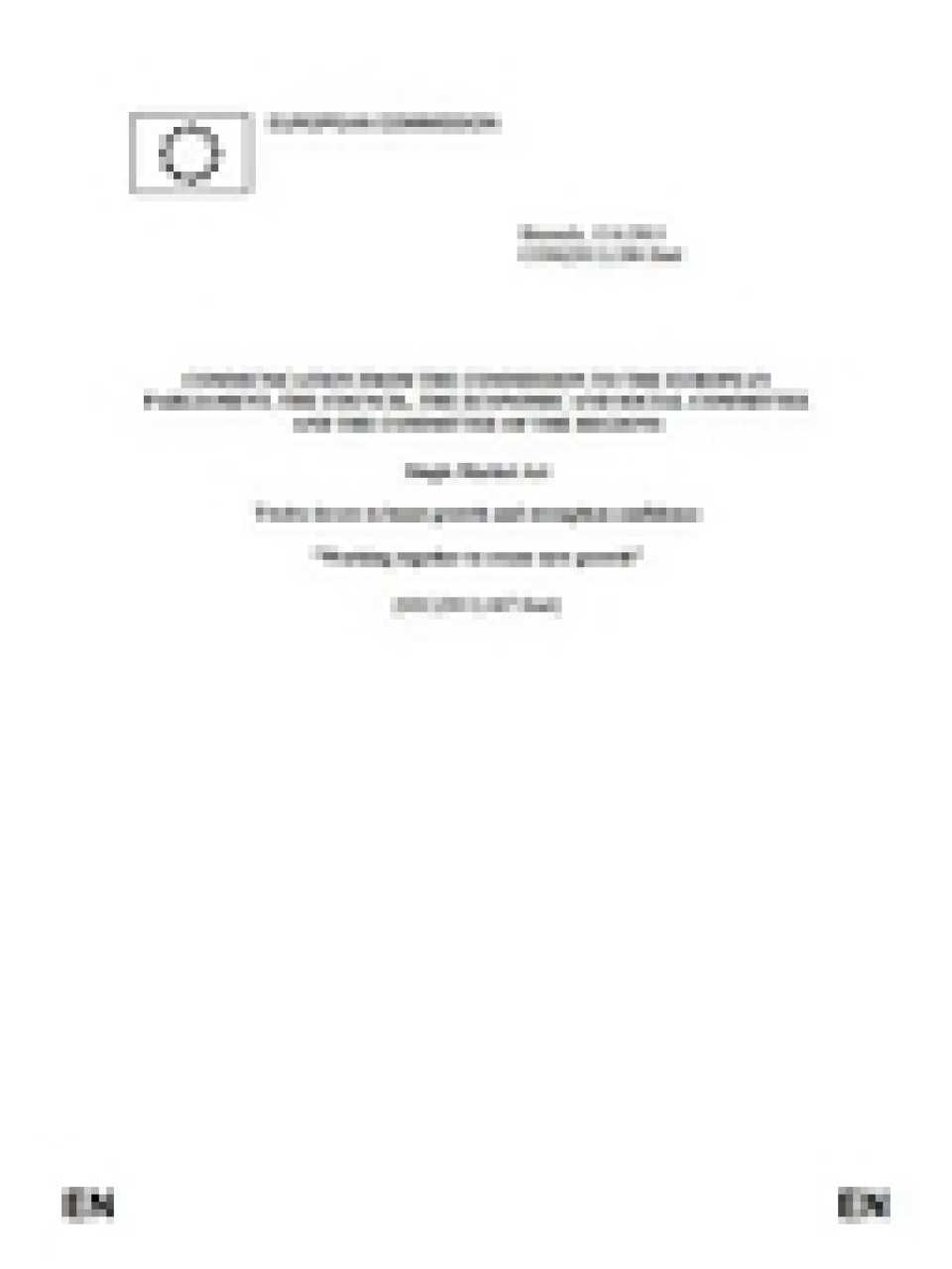 Communication from the commission to the European parliament, the council, the economic and social committee and the committee of the regions Single M