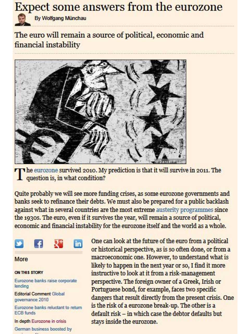 Expect some answers from the eurozone