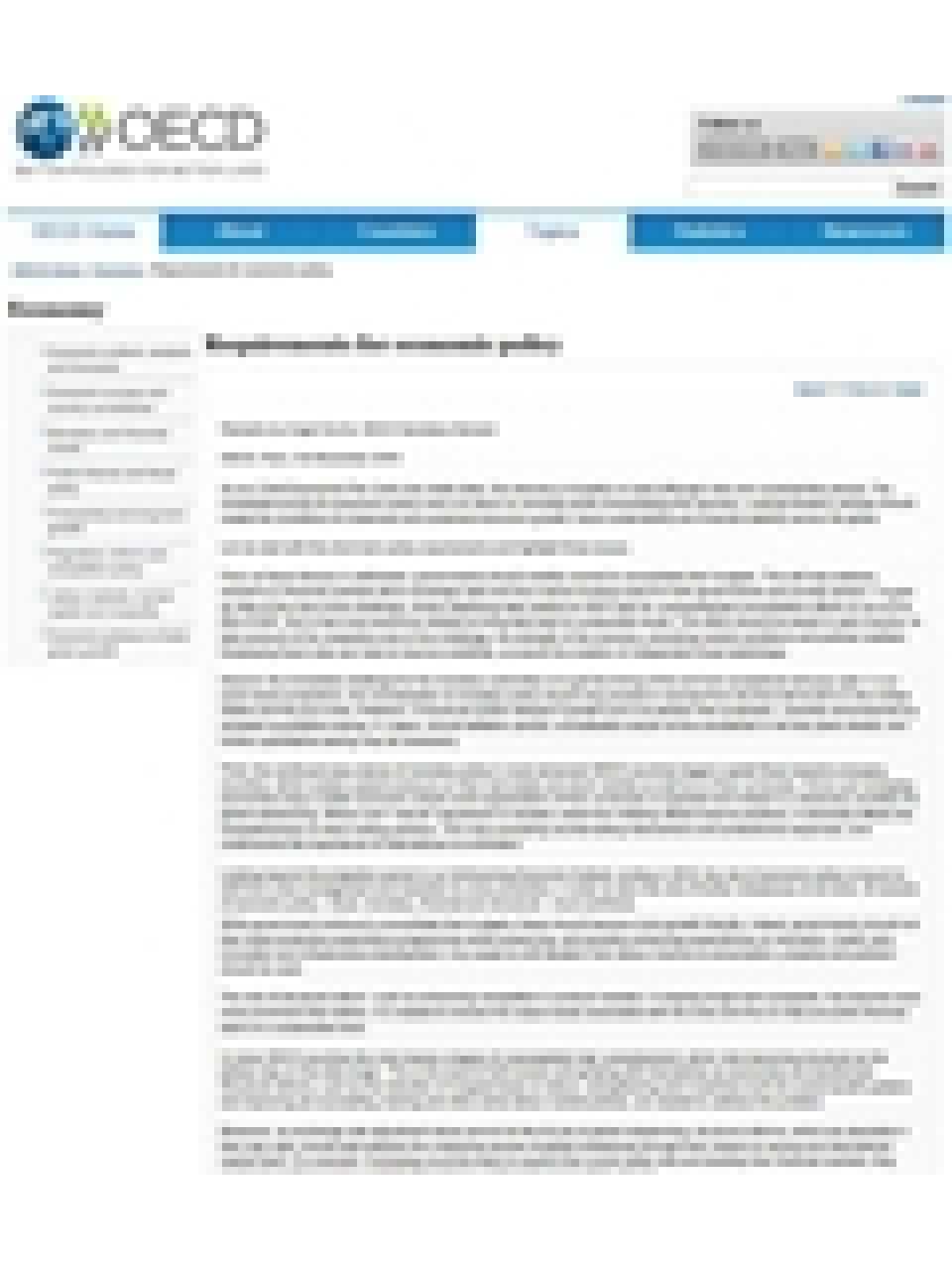 Requirements for economic policy