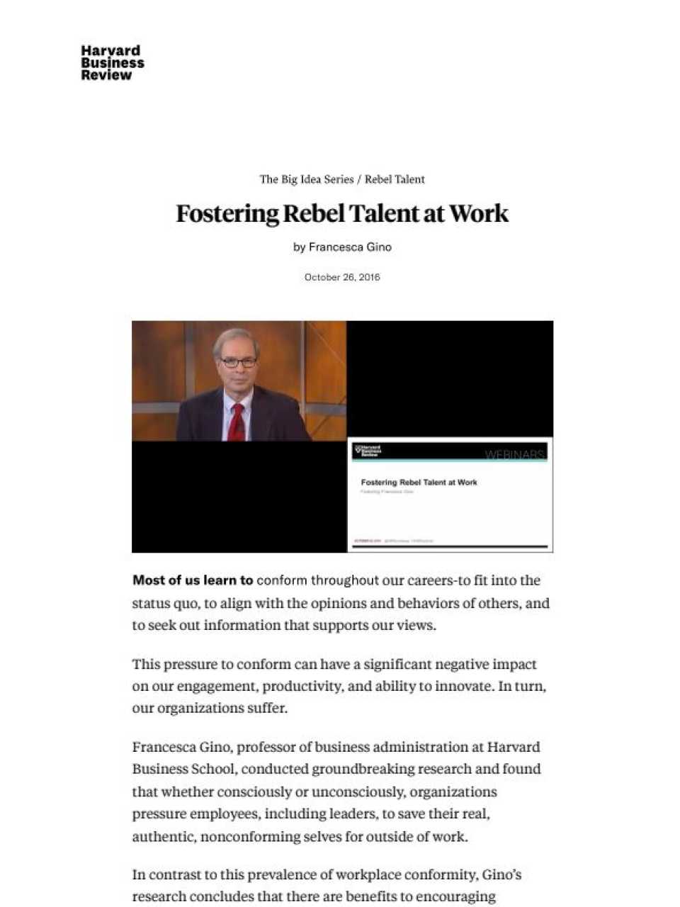 TEHA LIVEVIA WEB
L'arte dell'insubordinazione: coltivare i ribelli buoni per rendere le aziende migliori