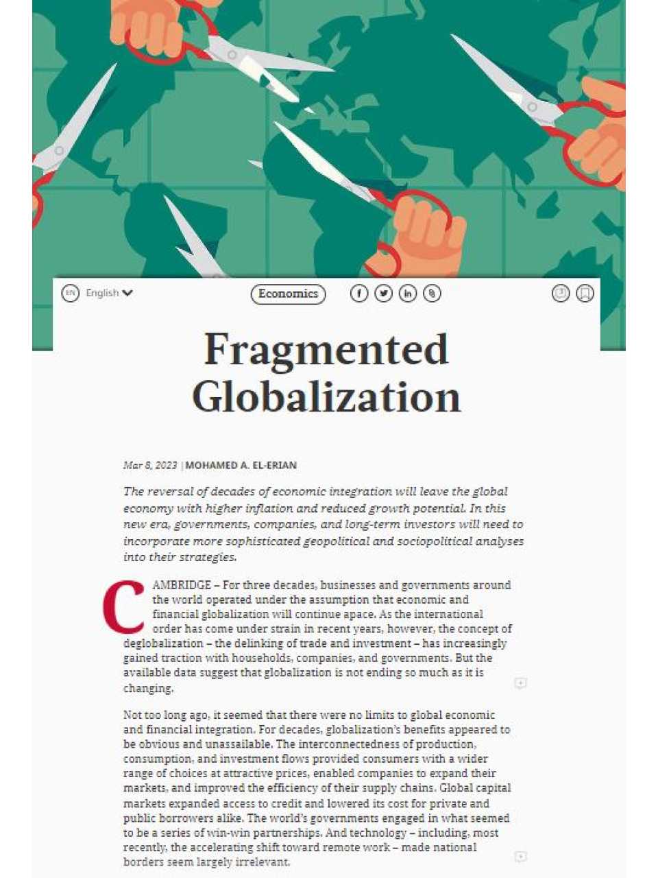 Fragmented globalization