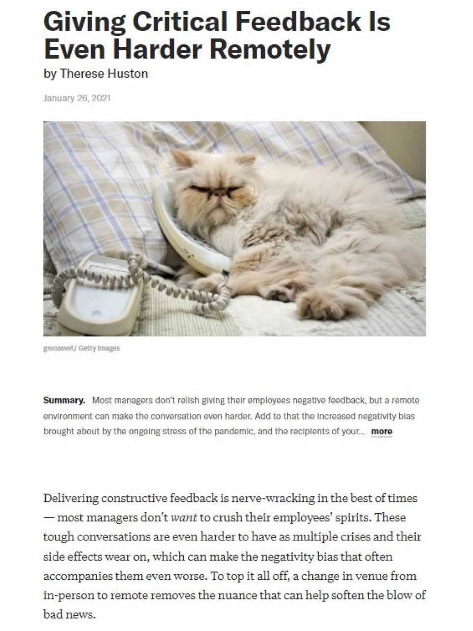 Giving critical feedback is even harder remotely