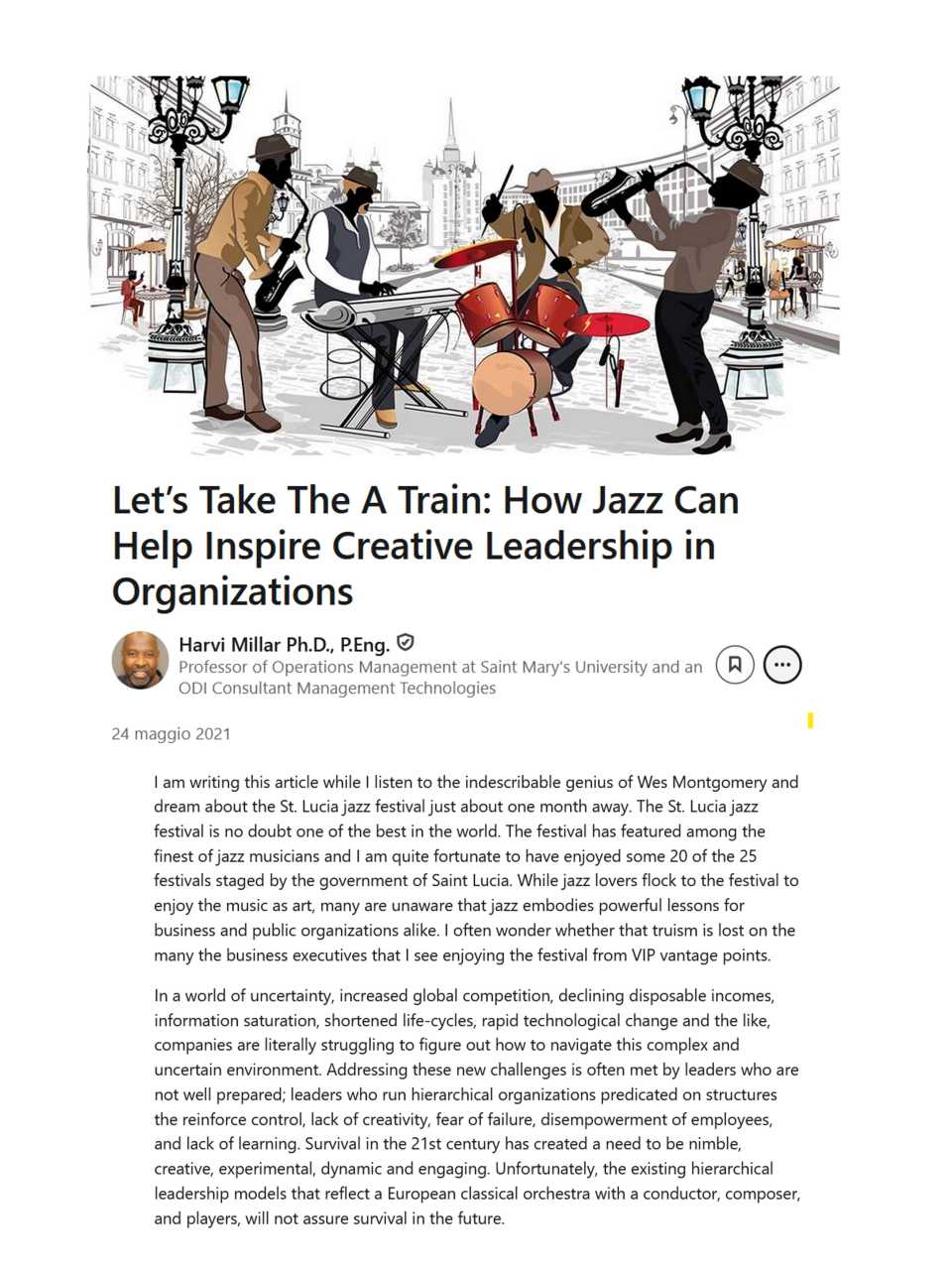 Let’s take the A train: how jazz can help inspire creative leadership in organizations