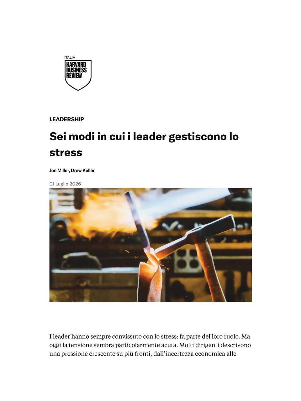 Sei modi in cui i leader gestiscono lo stress