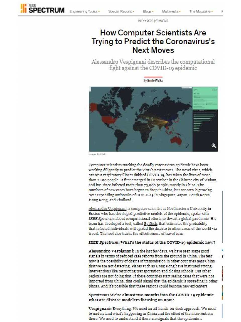 AGGIORNAMENTO PERMANENTEVIA WEBPandemie e previsioni: mappare la diffusione dei virus grazie a Big Data e A.I.