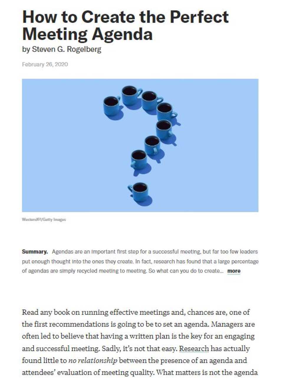 How to create the perfect meeting agenda