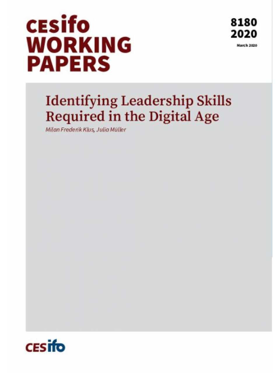 Identifying Leadership Skills Required in the Digital Age