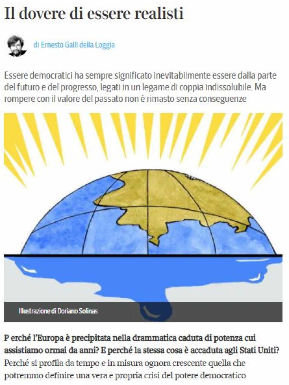 Il dovere di essere realisti