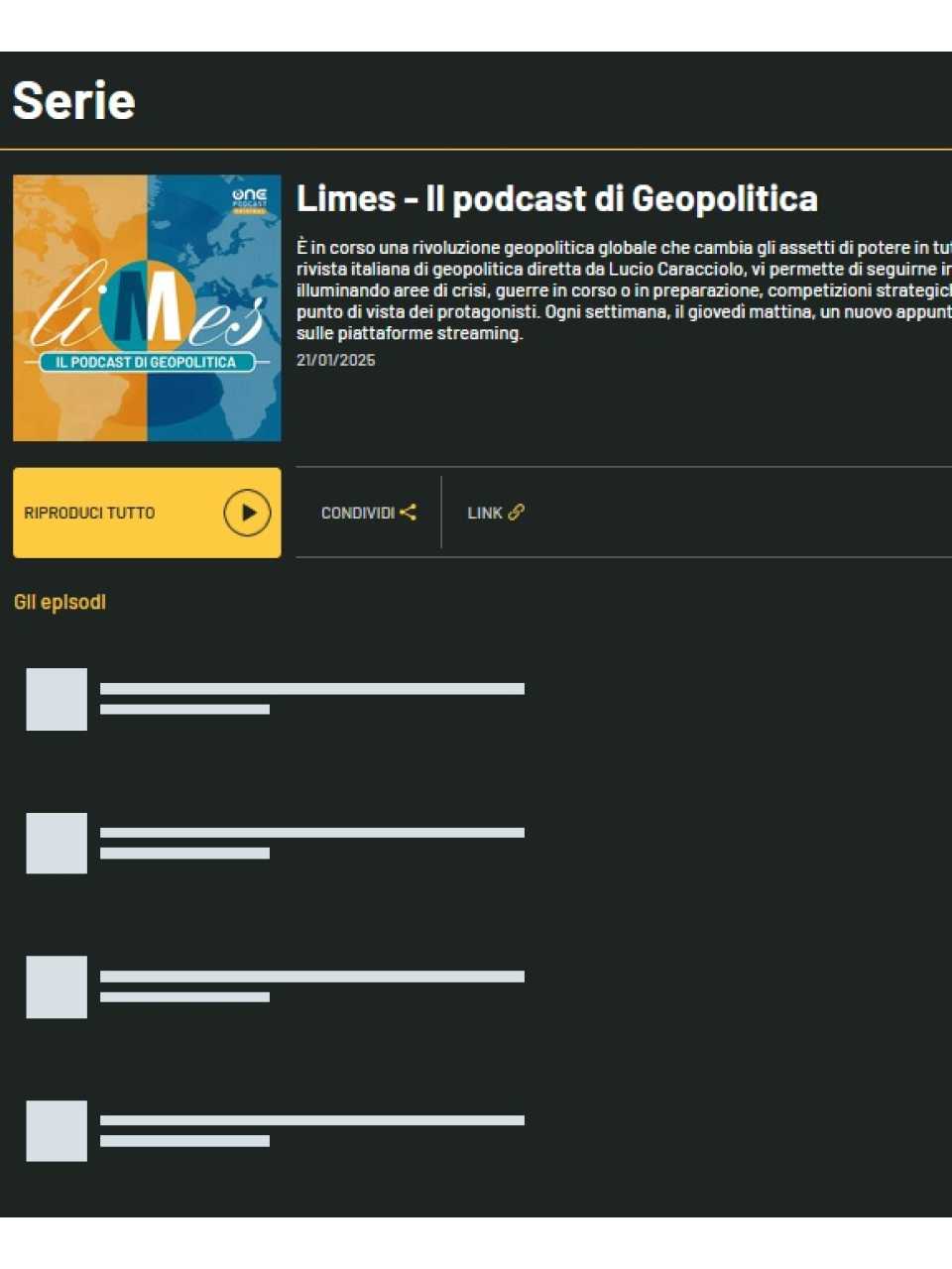 Il podcast di Geopolitica
