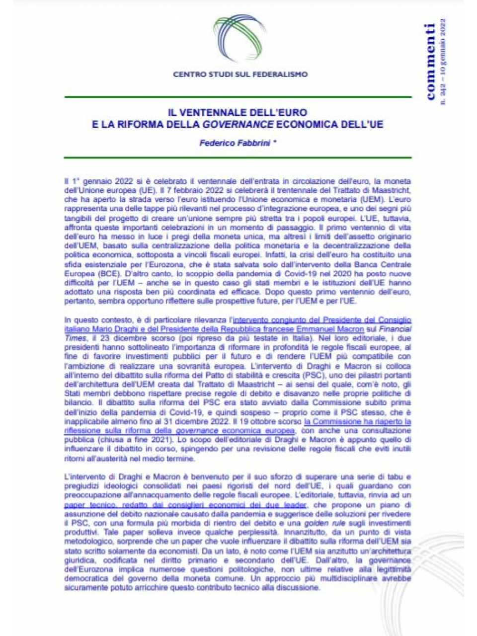 AGGIORNAMENTO PERMANENTEIN PRESENZA
Il rilancio dell’Italia: sfide e prospettive per il Paese, le aziende e i cittadini
