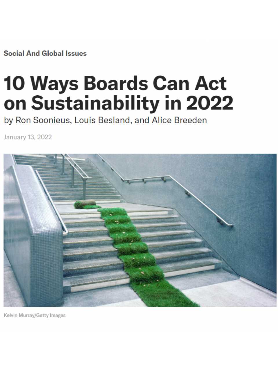 10 Ways Boards Can Act on Sustainability in 2022