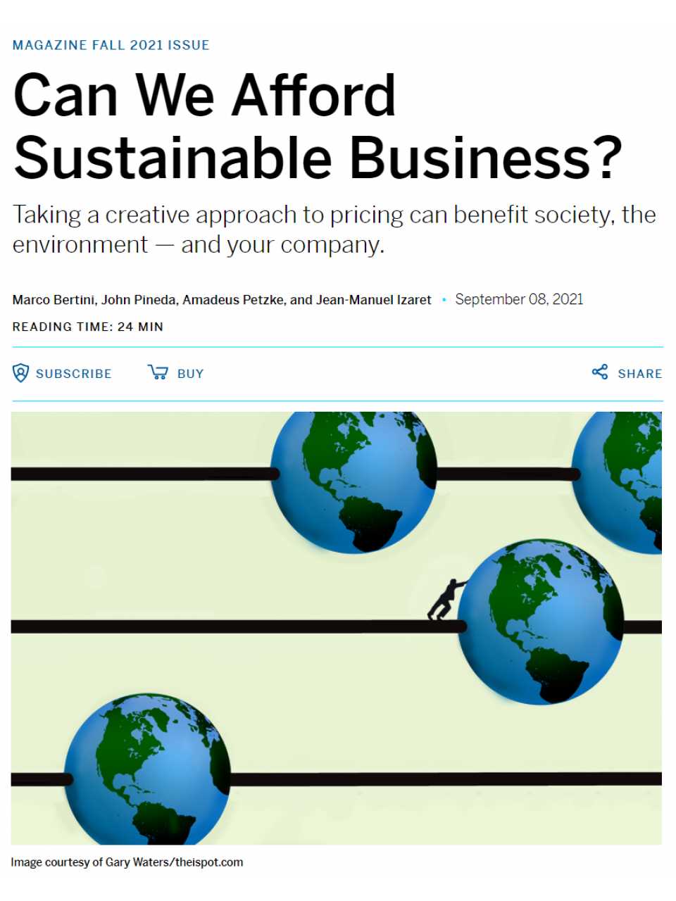 Can We Afford Sustainable Business?