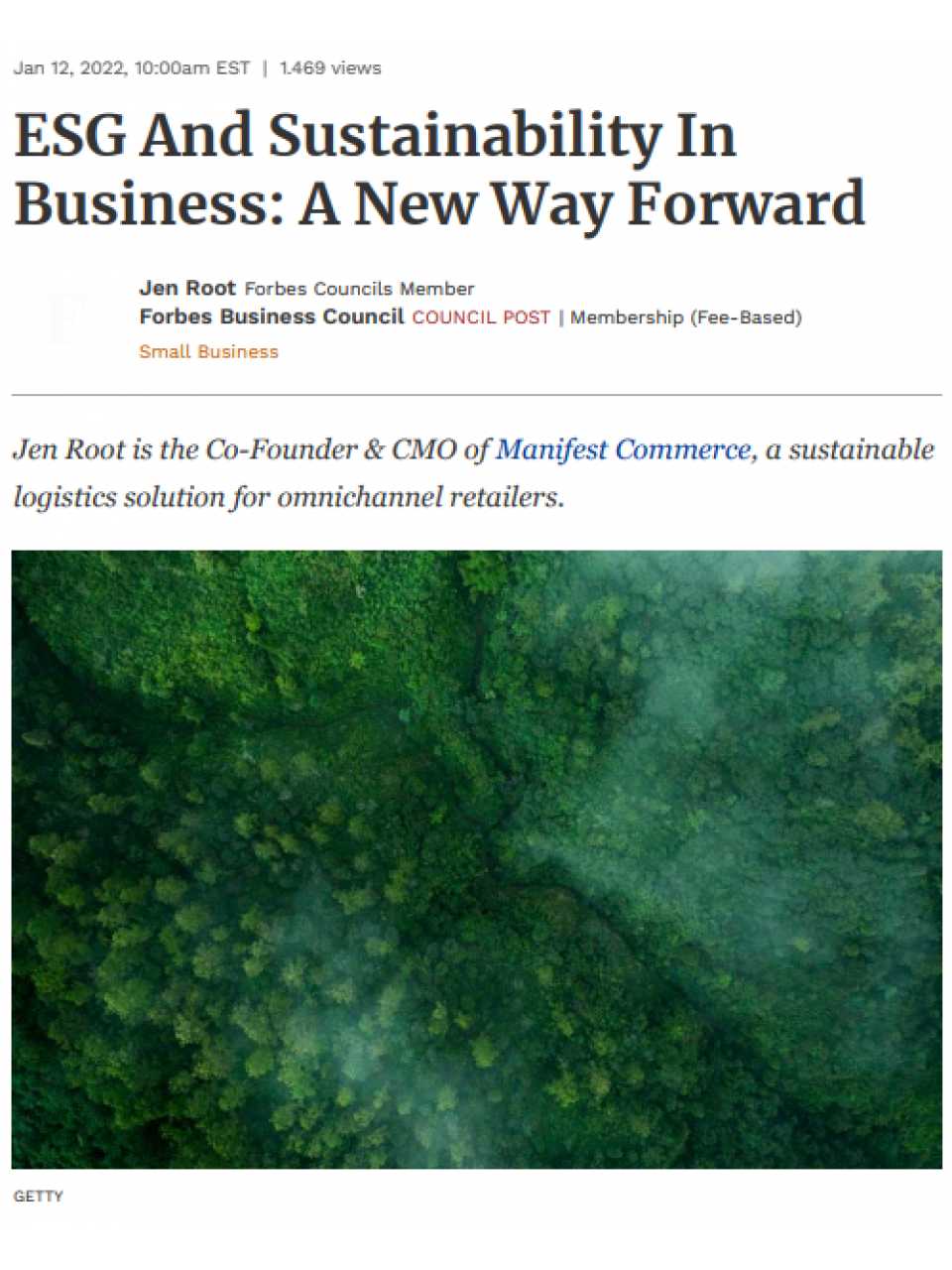 ESG And Sustainability In Business: A New Way Forward
