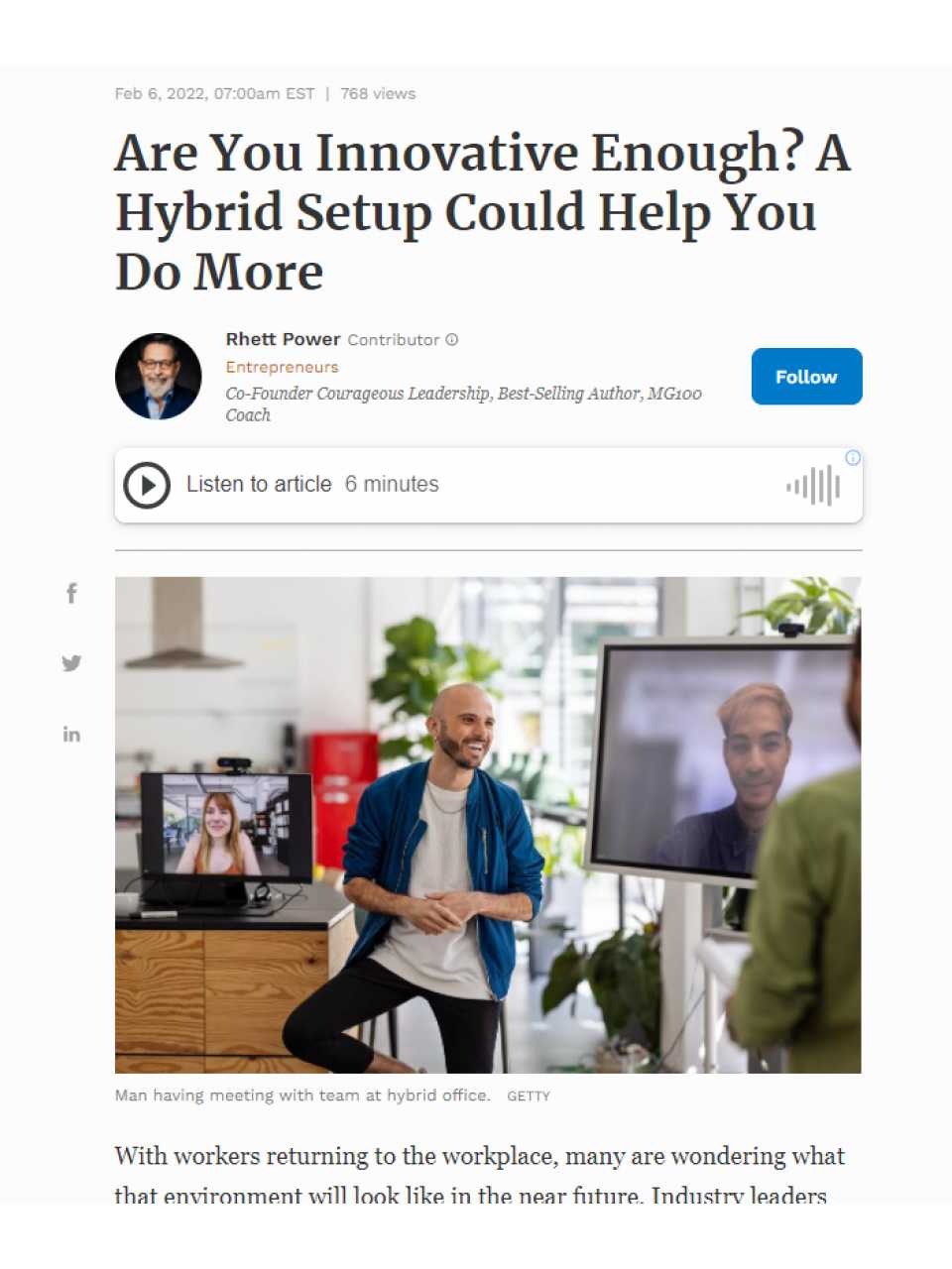 Are You Innovative Enough? A Hybrid Setup Could Help You Do More