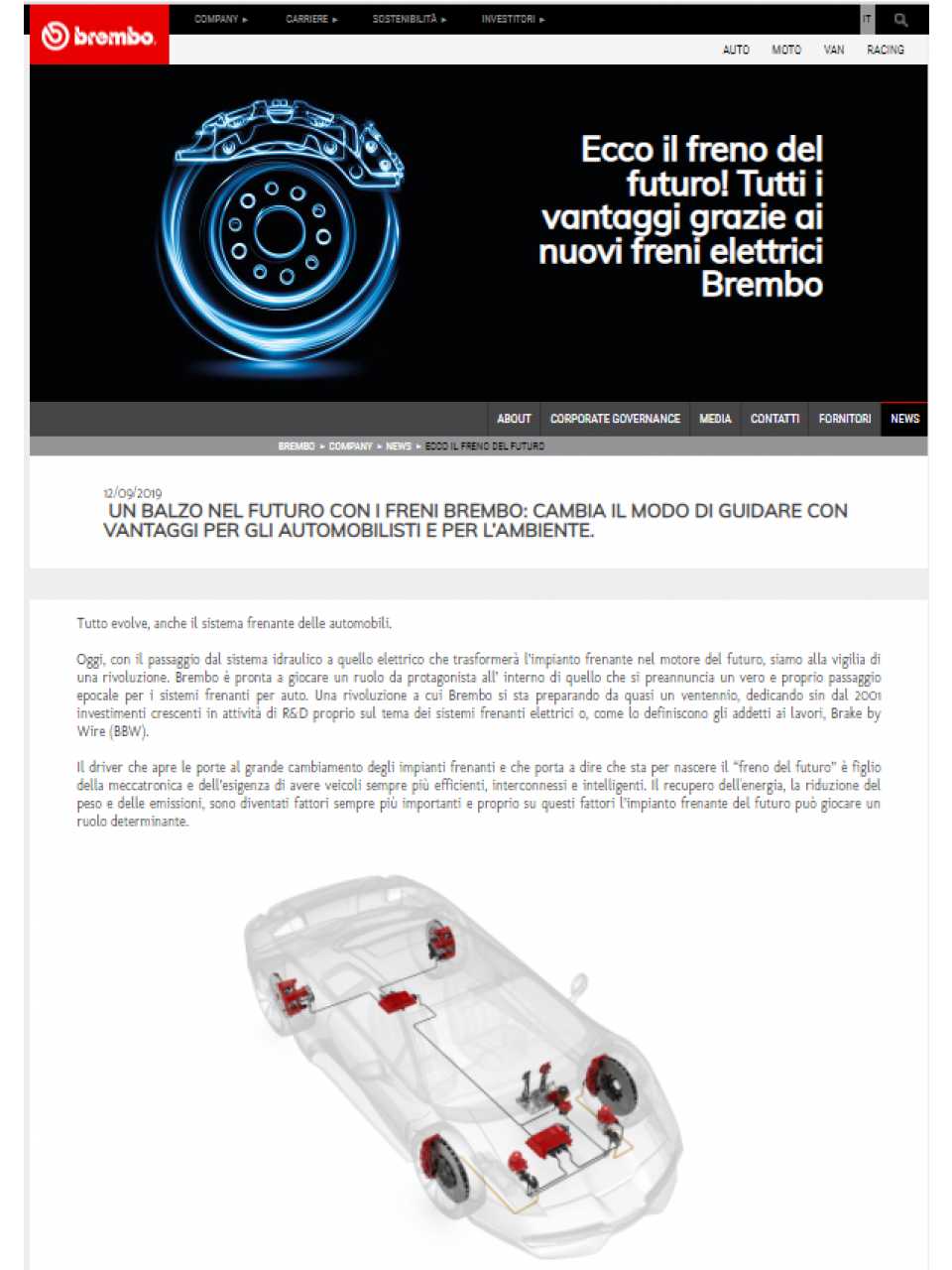 AGGIORNAMENTO PERMANENTEIN PRESENZA
Il futuro dell’automotive tra innovazione e sicurezza: il punto di vista di Brembo