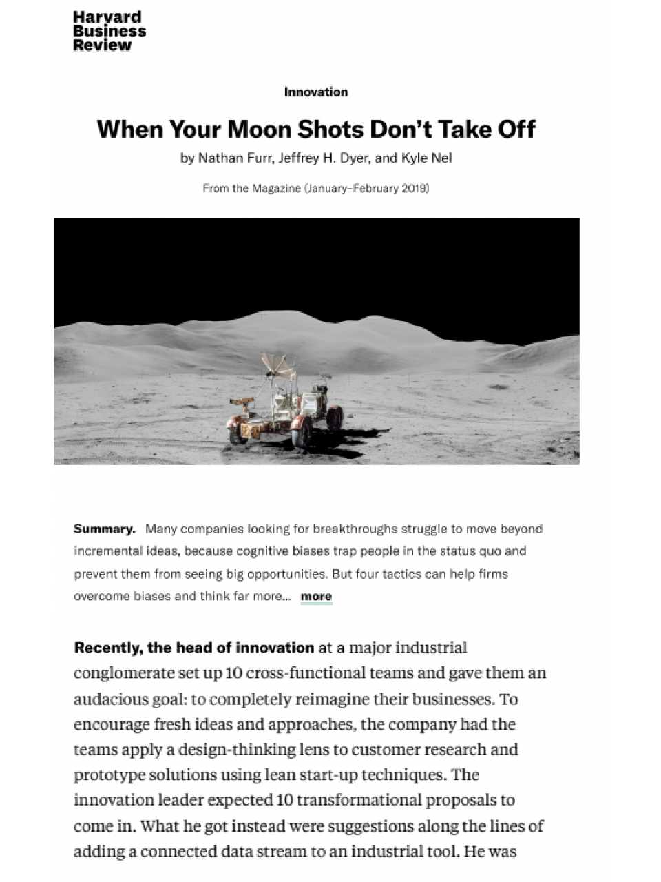 When Your Moon Shots Don’t Take Off