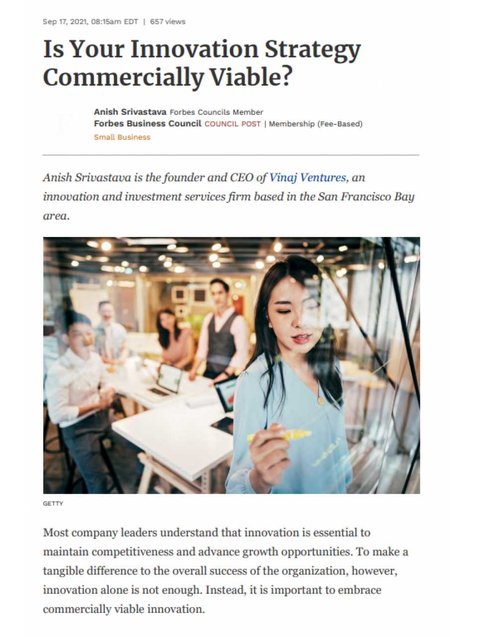 Is Your Innovation Strategy Commercially Viable?