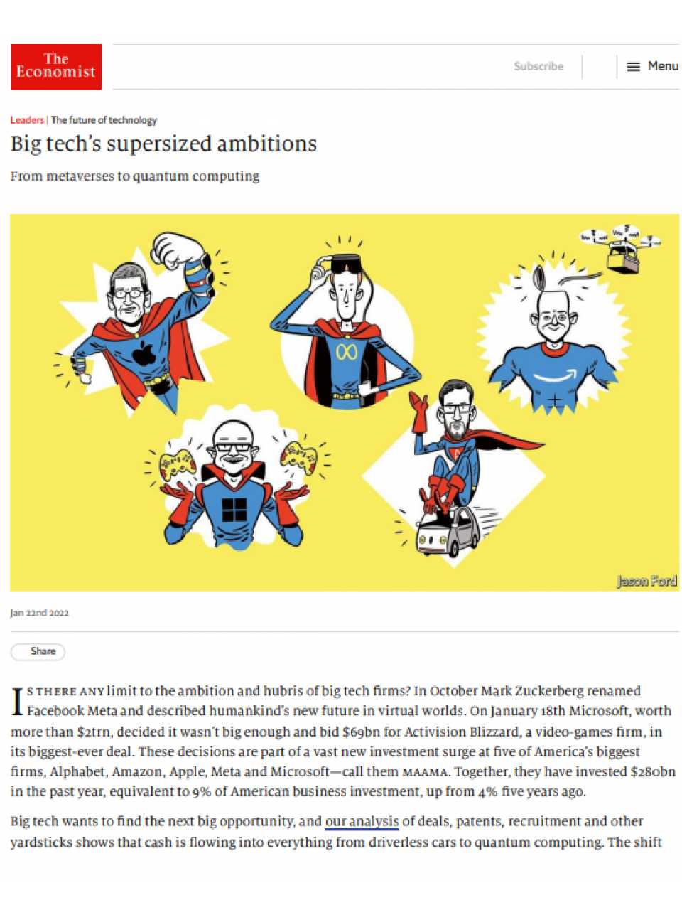 Big tech’s supersized ambitions