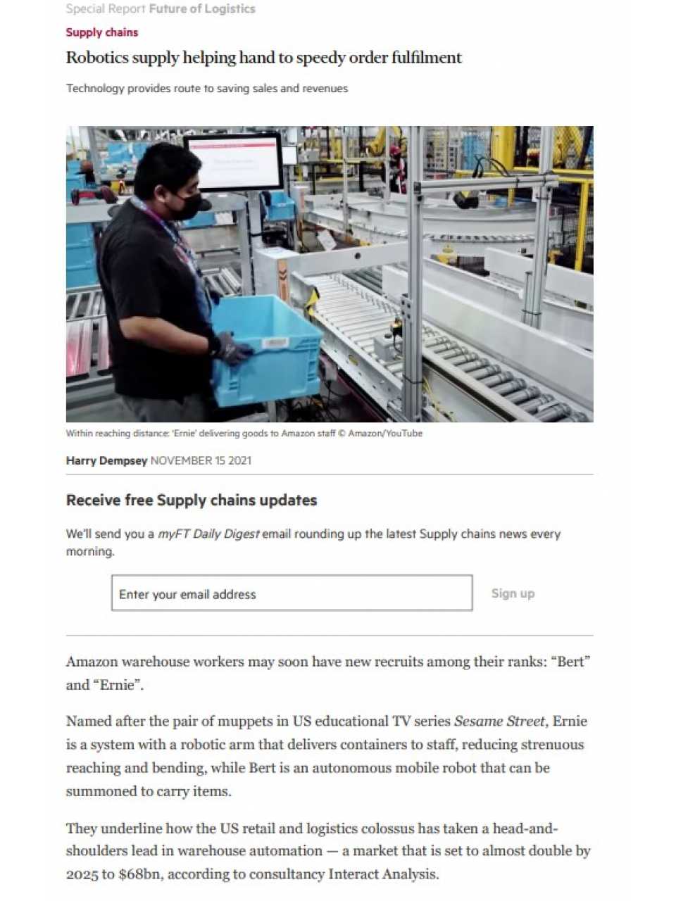 AGGIORNAMENTO PERMANENTEIN PRESENZA
Visita al Centro Distribuzione Amazon di Torrazza Piemonte: Robot, automatizzazione e il futuro della logistica