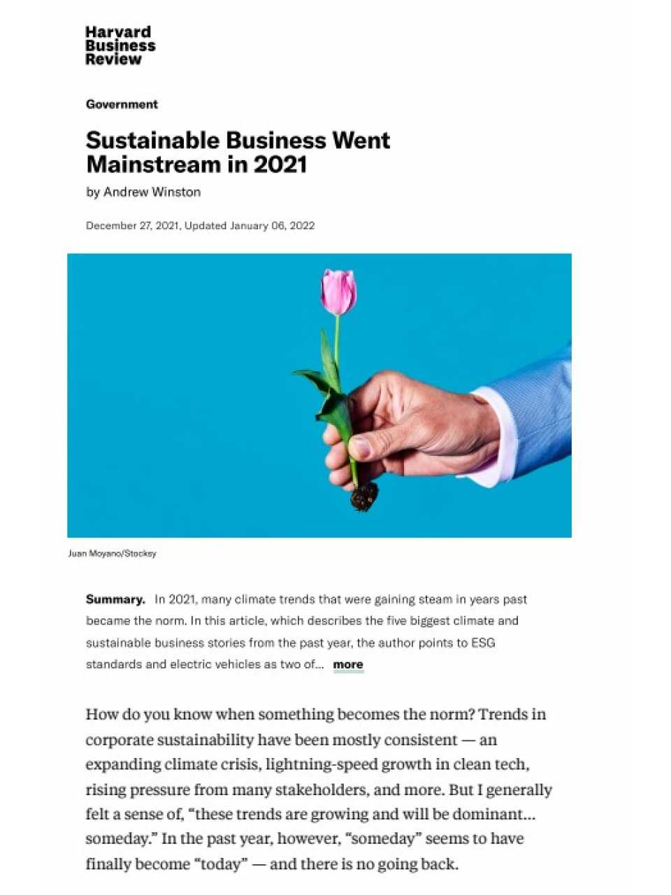 Sustainable Business Went Mainstream in 2021