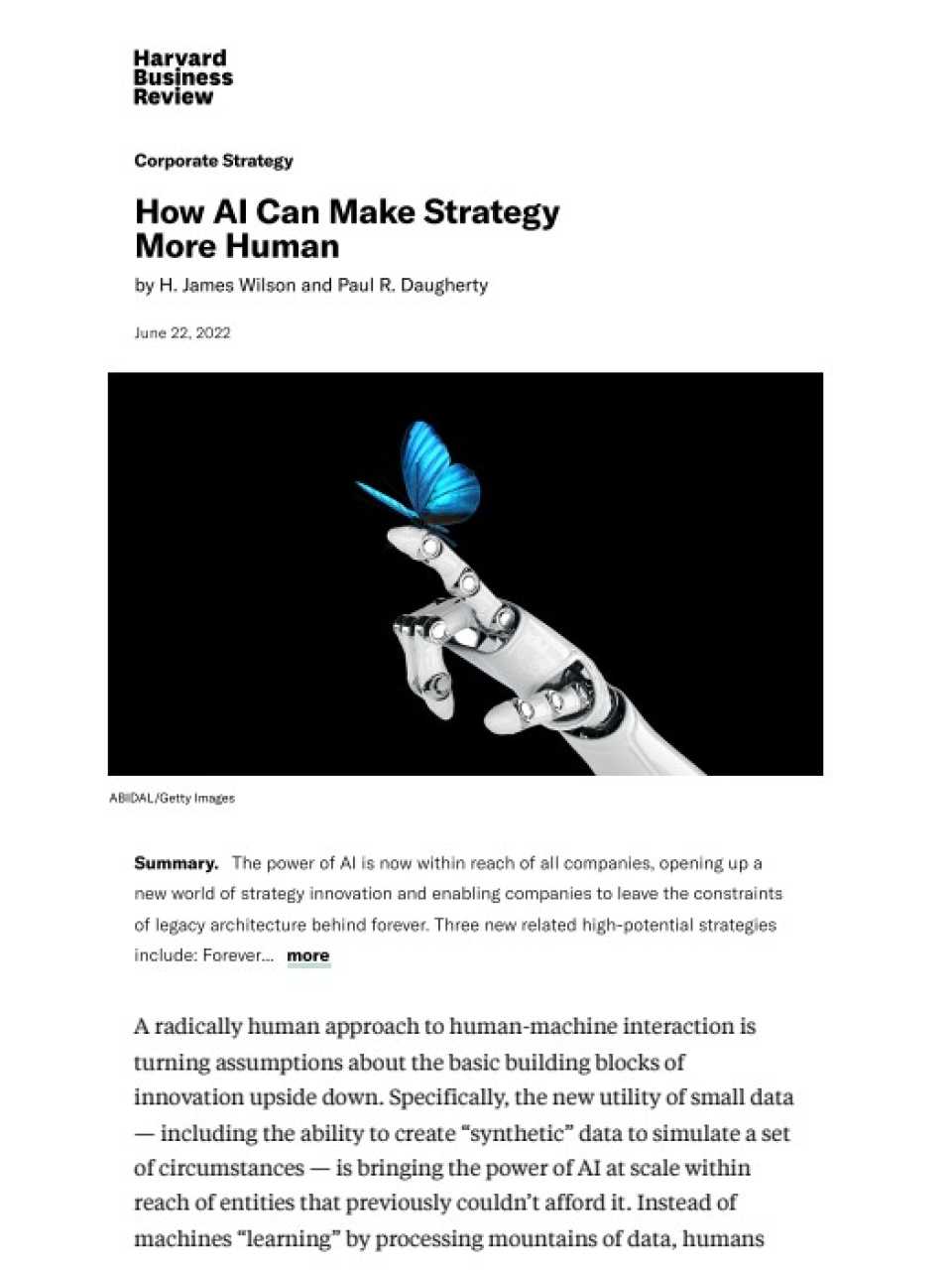 How AI Can Make Strategy More Human