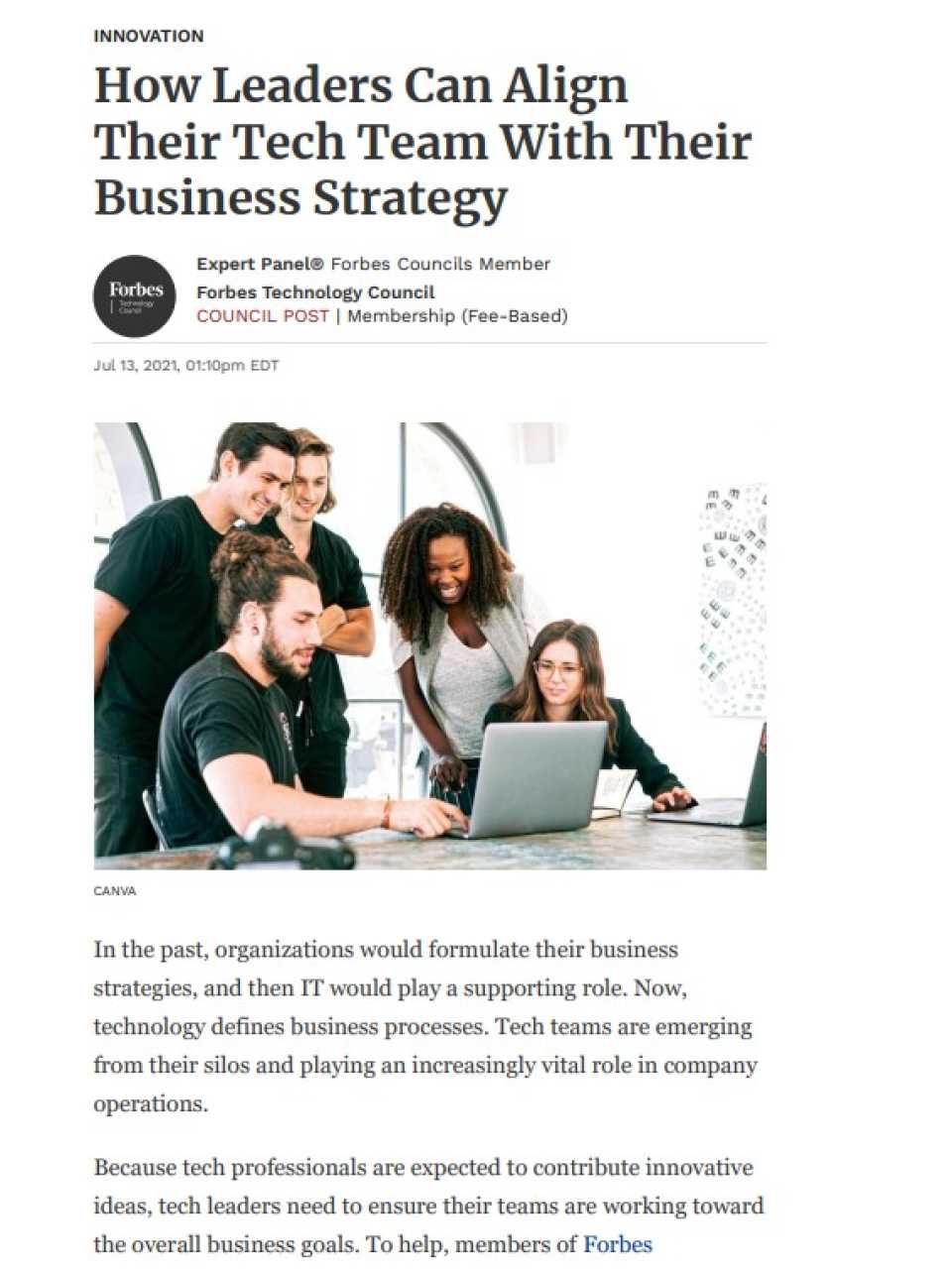 How Leaders Can Align Their Tech Team With Their Business Strategy