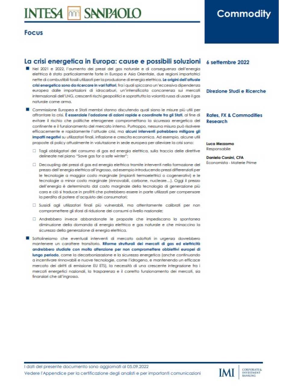 AGGIORNAMENTO PERMANENTEIN PRESENZA
Inflazione e prospettive per l’economia: come far ripartire l’Italia?